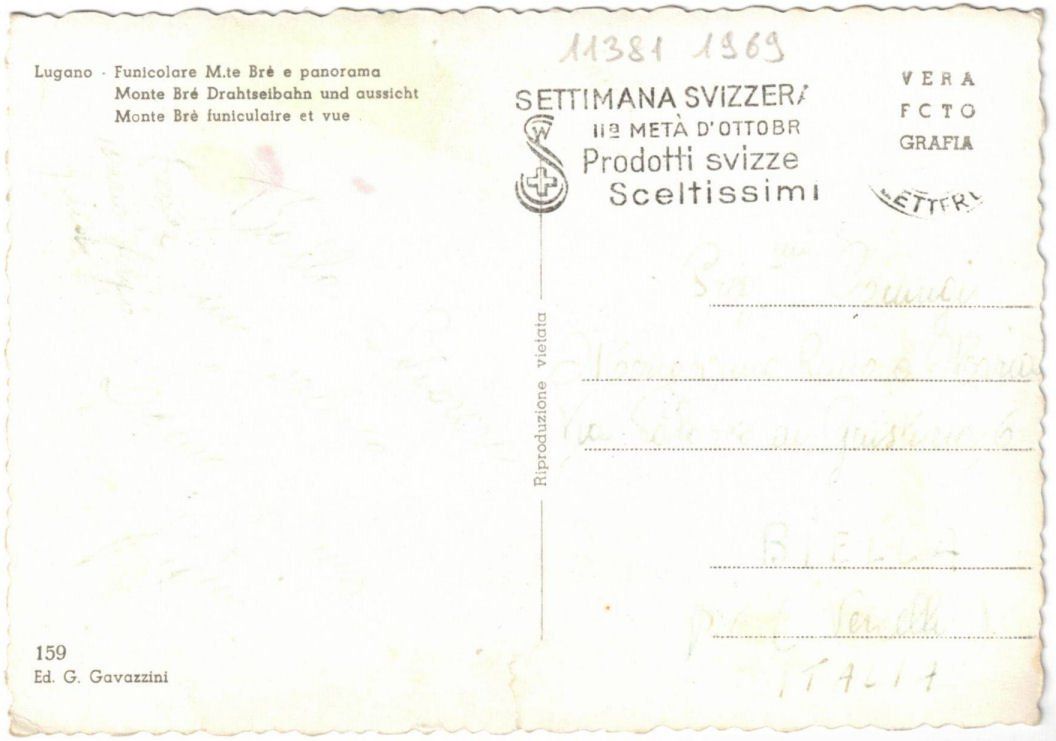 Cartoline postali: Lugano - Standseilbahn Monte Brè – Usato da Binningen venduto da Mountainrider 1
