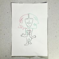Dessin original dans le style Sergei Eisenstein (1898-1948)