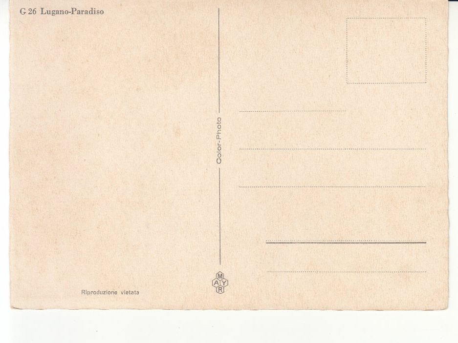 Cartoline postali: Lugano Paradiso ca. 1960 – Usato da Bürglen TG venduto da StampGraf 1