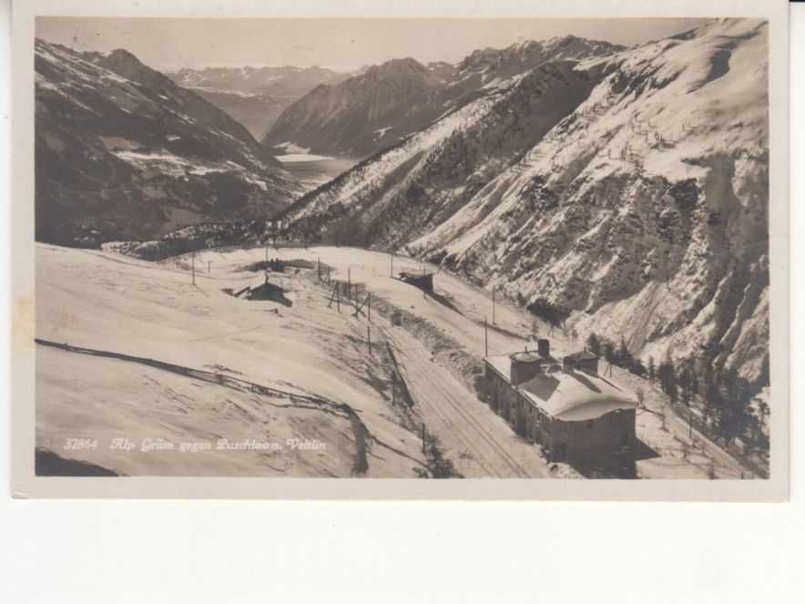 Cartoline postali: Alp Grüm 1929 mit ST Bahnhofbuffet – Usato da Bürglen TG venduto da StampGraf