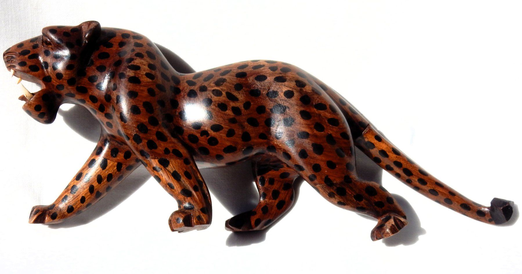 Statuette: **WUNDERSCHÖNE HOLZFIGUR LEOPARD, Deko-Objekt, Rarität!** – Usato da zürich venduto da Heidiho1