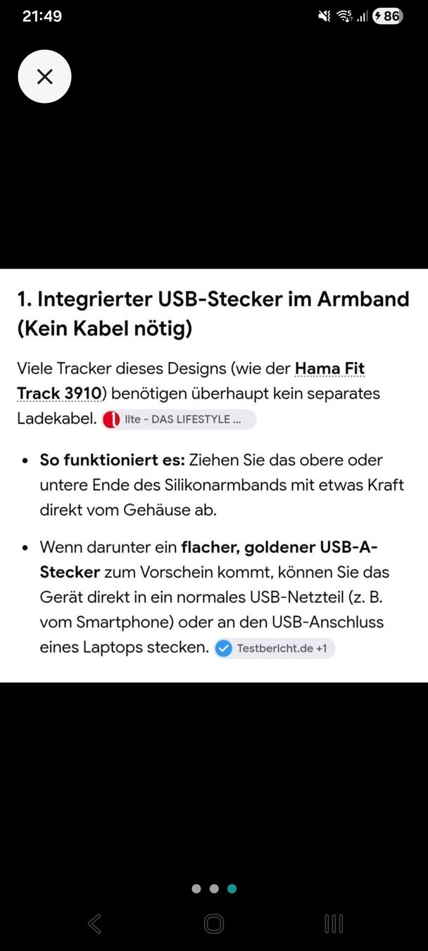 Hama Smartwatch: Fitnesstracker Hama mit integriertem USB – Usato da Bettlach venduto da hexe76 8