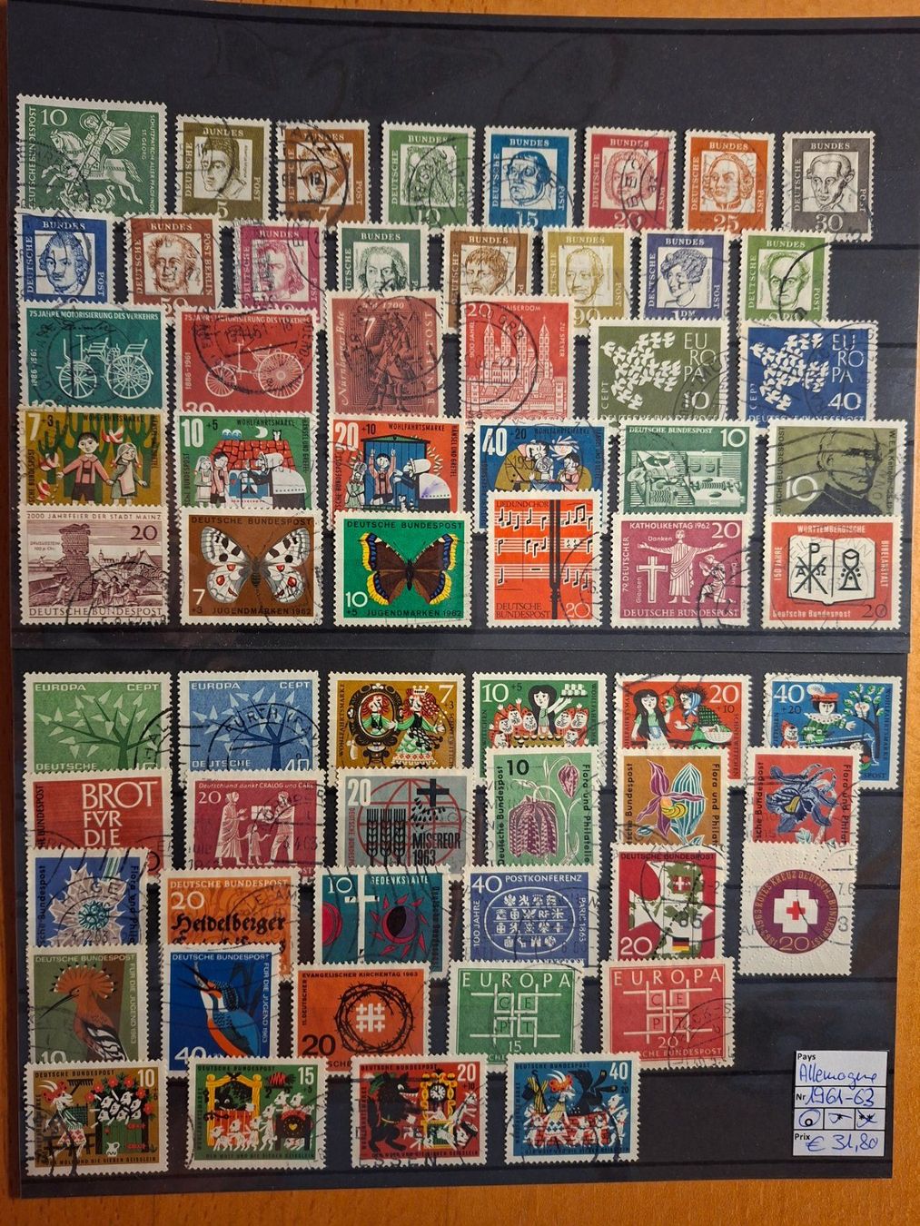 Tutti i francobolli: BRD° / RFA° 1961-63 – Usato da Confignon venduto da Alfda2000
