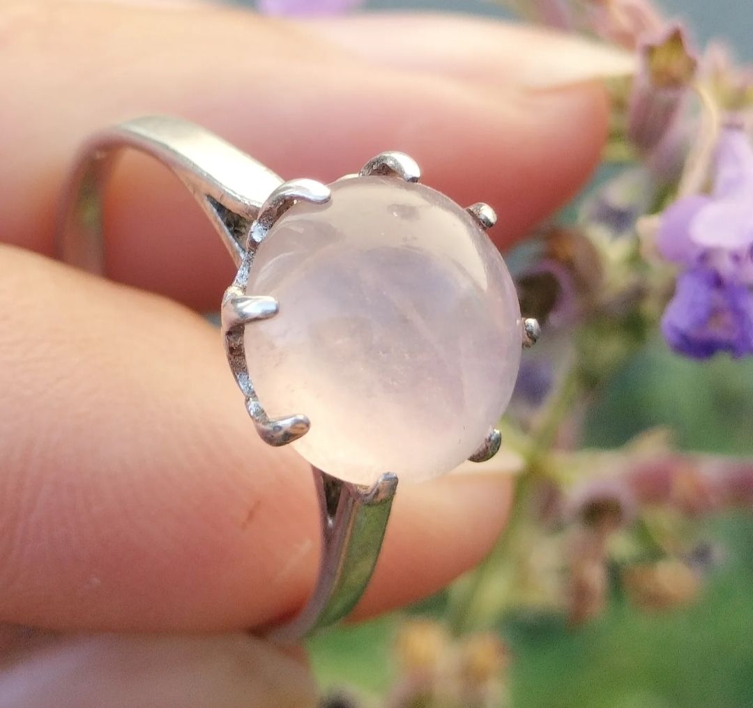Anelli: Antiker Cabochon Rosenquarz Kronen Ring Silber – Usato da schwyz venduto da larry91sz 5