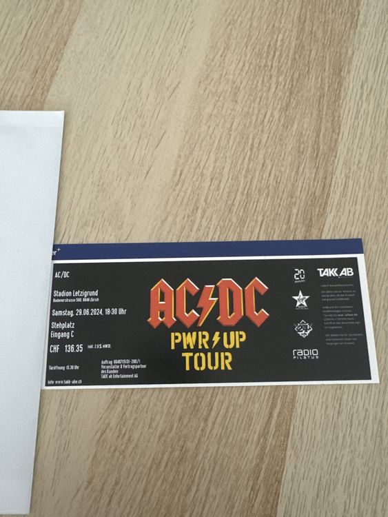 AC/DC Ticket Stehplatz (Neu (gemäss Beschreibung)) in Hunzenschwil für ...