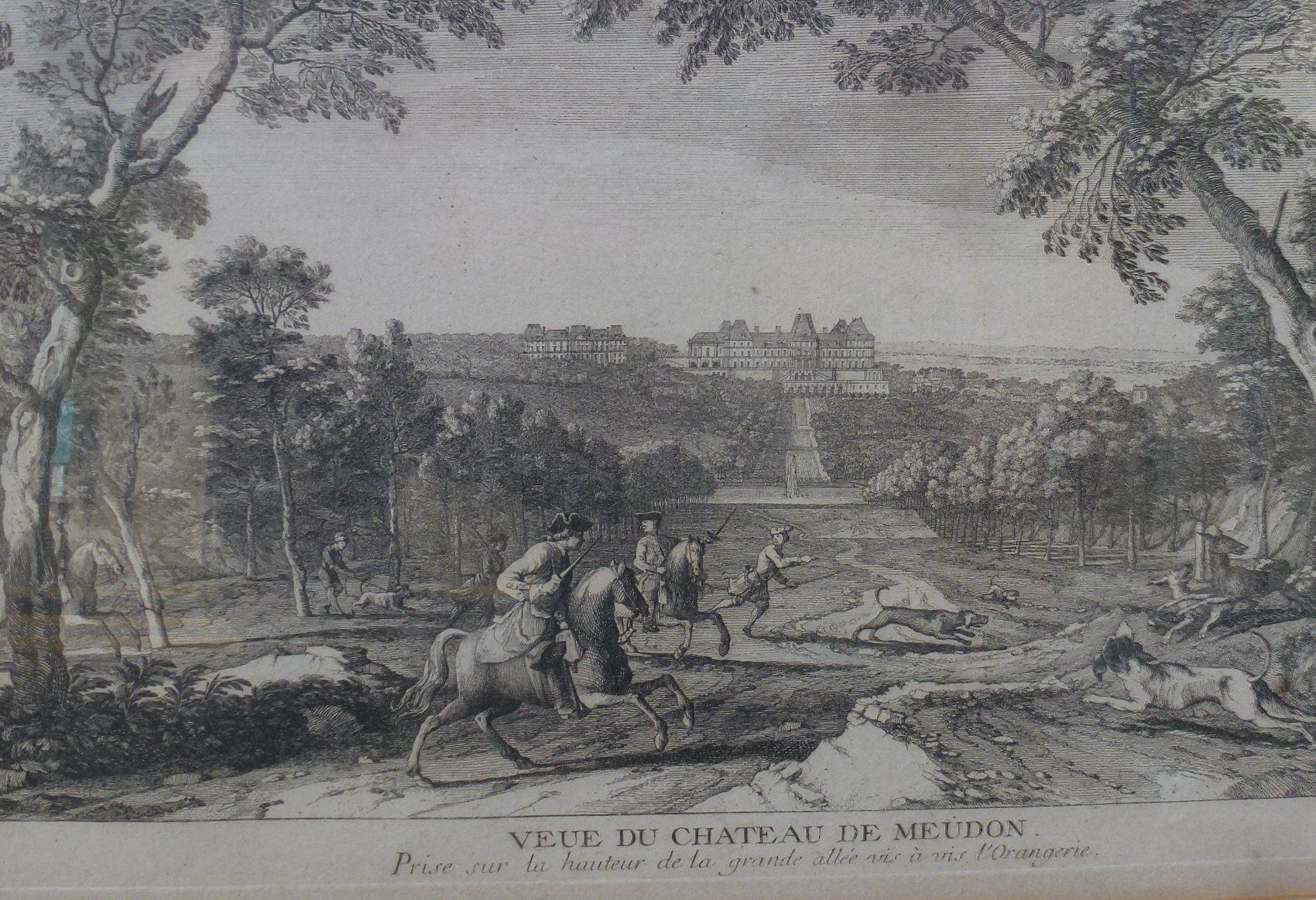 Incisioni: Alter Stich ++ Veue du Chateau de Meudon – Usato da Walkringen venduto da Casablanca777 2