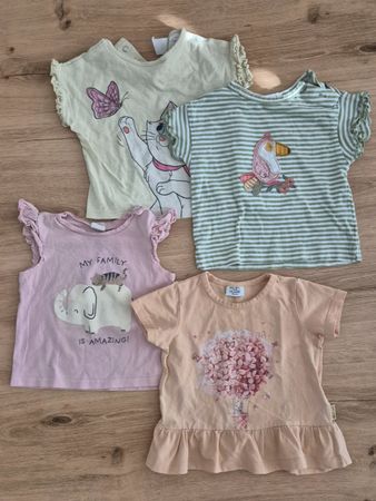 4 wunderschöne T-Shirts, ca Gr. 74/80