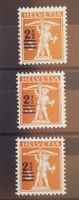 2766) 146, Abart verschobener Aufdruck 3 verschiedene postfr