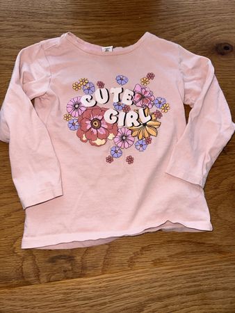 Rosa Mädchen Shirt 98 "Cute Girl" Langarm, Top Zustand!