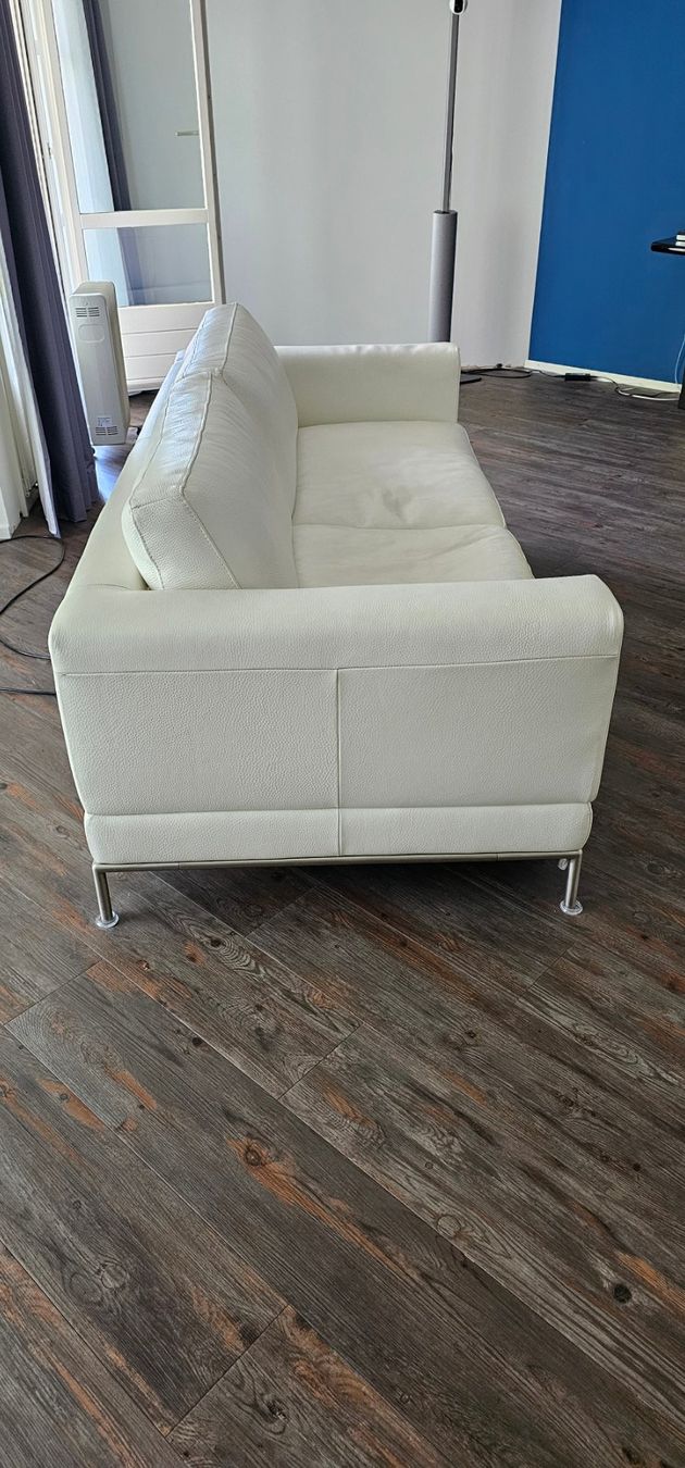 Ikea Sofas: 3-Sitzer Ledersofa, weiss – D'occasion à Zürich par caferos 2