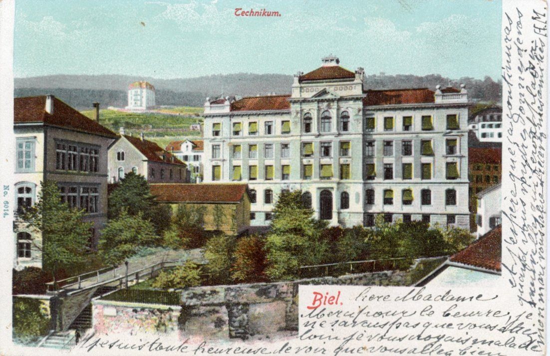 Ansichtskarten: Bienne / Biel  BE   -   TECHNIKUM       um  1 9 0 1 – Gebraucht aus Brig von Valcards54