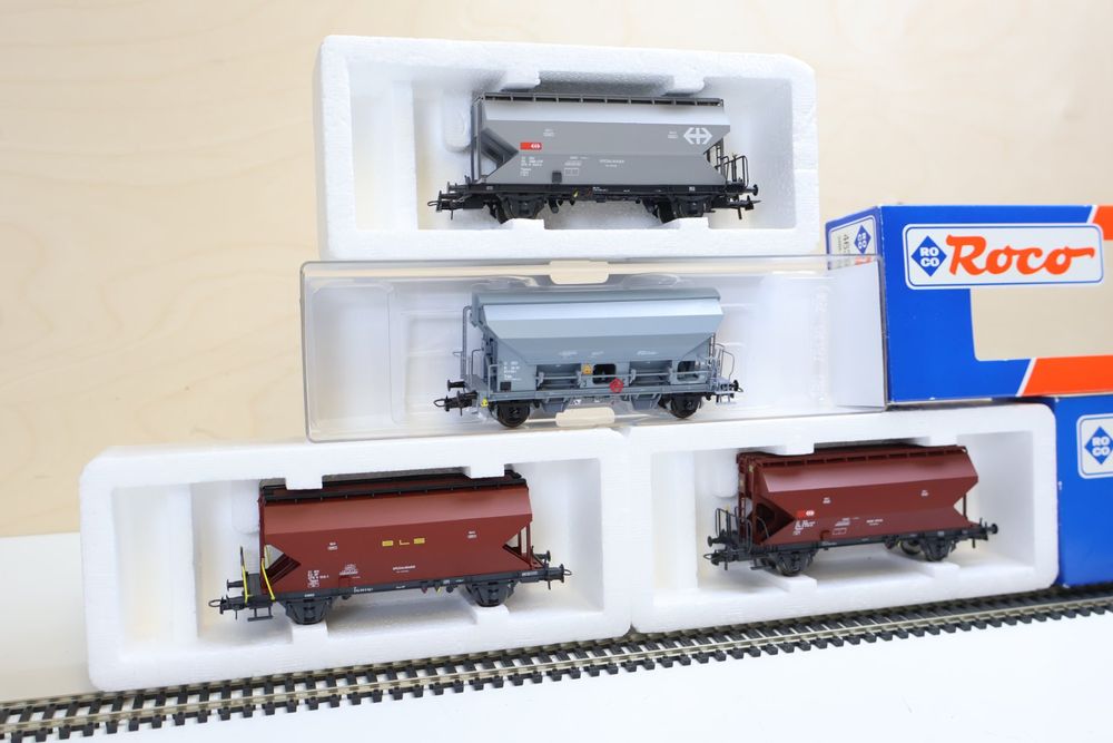 ROCO 4 x SBB Silowagen & Güterwagen 76582 & mehr H0 (Gebraucht) in ...