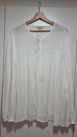 C&A Weiss Bluse Gr. 48 Leichte Viskose Top Frühling Som