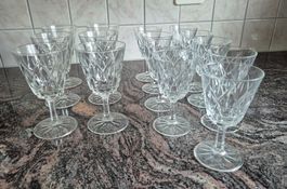 Kristall Weingläser im Vintage-Stil, 15 Stk.