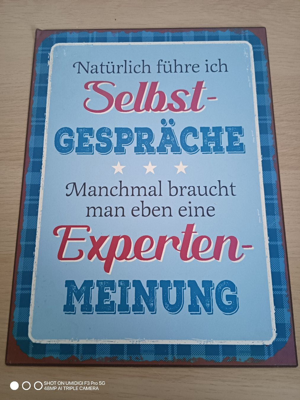 Schilder: Blechschild Neu Selbst Gespräch  – Neu (gemäss Beschreibung) aus Aarwangen von to-hirschi