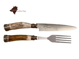 Messer- und Gabel-Set mit Hirschgeweih-Griffen