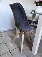 5 Esszimmerstühle in Anthrazit/Grau mit Holzbeinen  wie neu