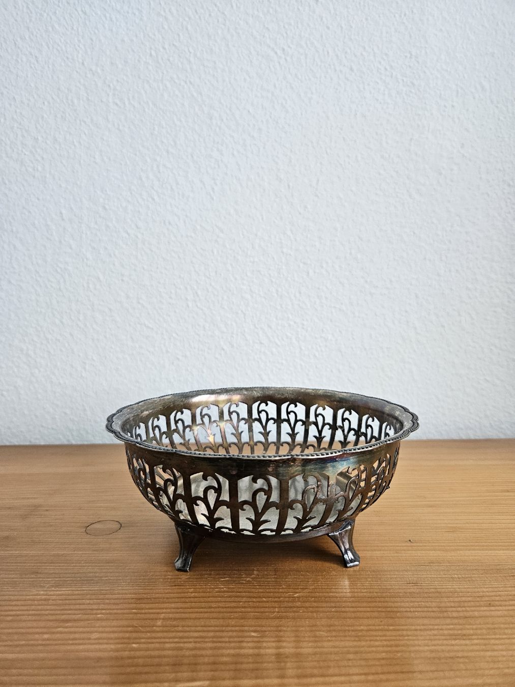 Schalen: Antike Schale Messing versilbert, durchbrochen ca. 1920 – Gebraucht aus Wiezikon b.Sirnach von wiezikon.vintage 1
