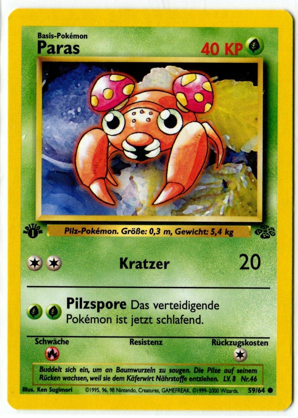 Pokémon Carte collezionabili: Paras Dschungel 1.Edition 59/64 Deutsch Mint – Nuovo (secondo la descrizione) da Dornach venduto da Deco89