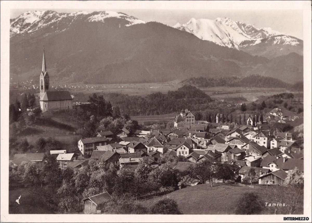 Cartoline postali: Tamins GR // Dorf 1937 antik – Usato da Basel venduto da intermezzo12