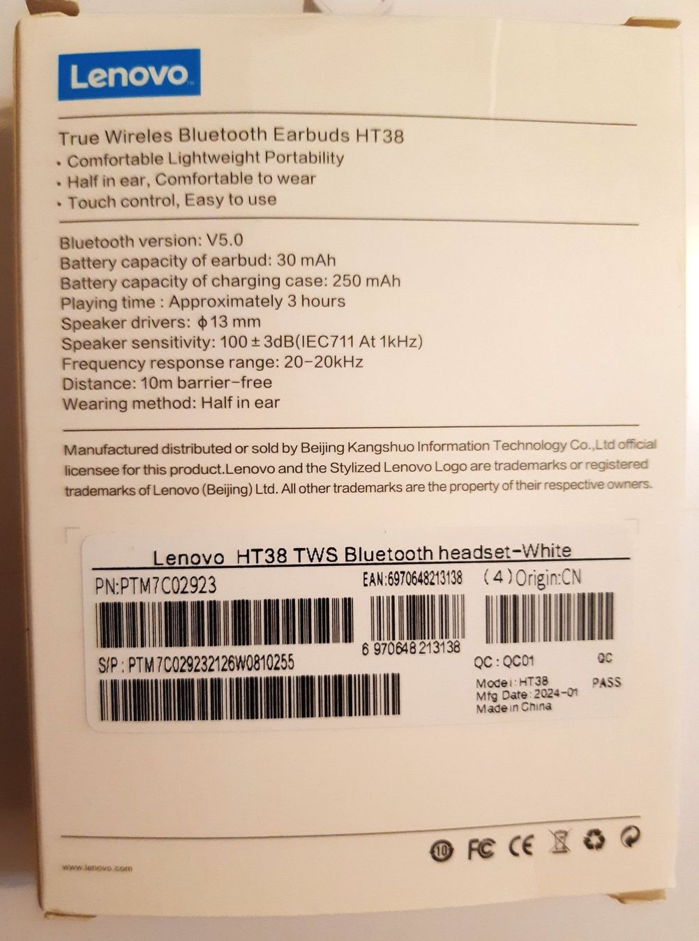 Lenovo Cuffie: Lenovo HT38 Bluetooth EARBUDS Neu – Nuovo e nell'imballaggio originale da St. Margarethen TG venduto da ursk10 5