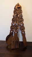 Wandschmuck Holzbesteck geschnitzt ca. 81cm guter Zustand