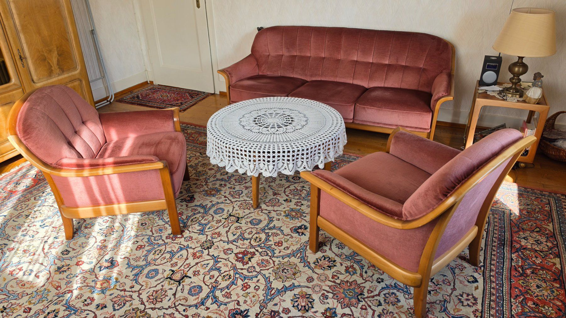 Sofas: 3er Sofa + 2 Sessel + Glastisch – Gebraucht aus Obergerlafingen von dede-SO