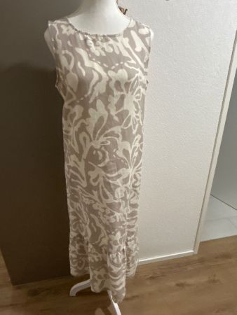 Maxikleid beige/hellbeige 100% Leinen von StreeOne Gr. 36