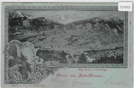Gruss aus Arth-Goldau - Mondschein-Litho - Arth-Rigi-Bahn