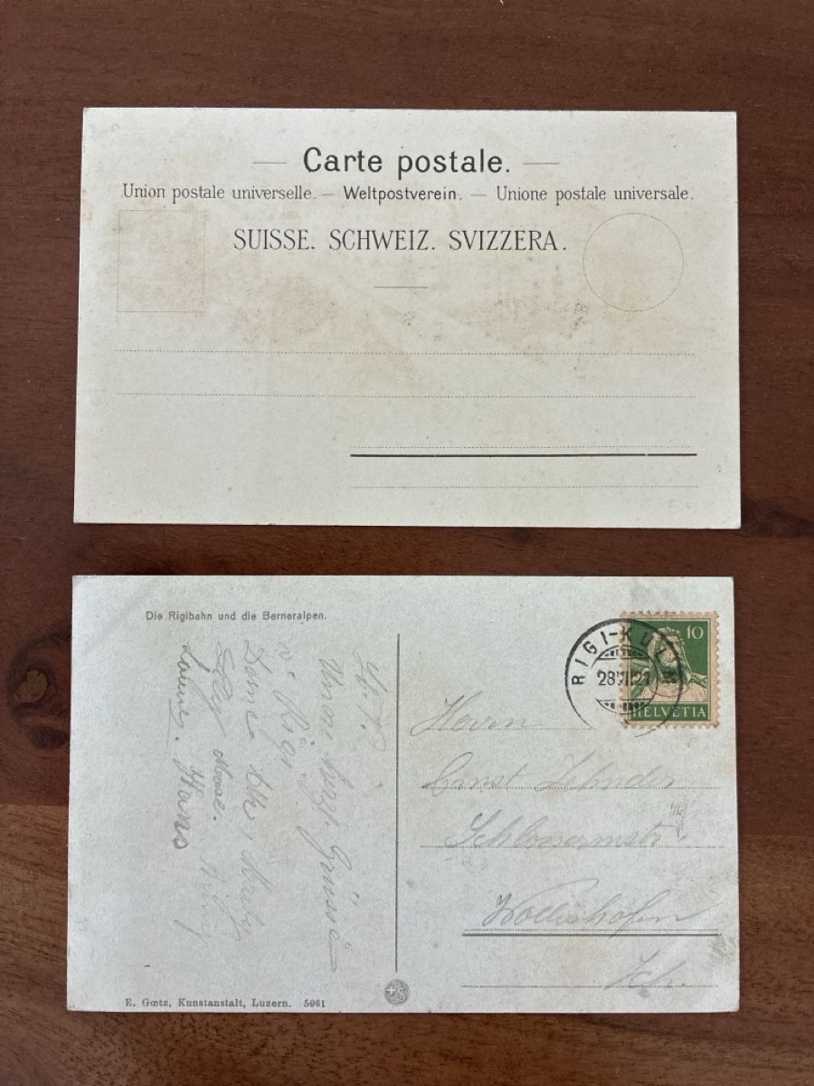 Cartes postales: 2 Ansichtskarten Schweiz von der Rigibahn SZ – D'occasion à Oftringen par Cla.vD.74 1