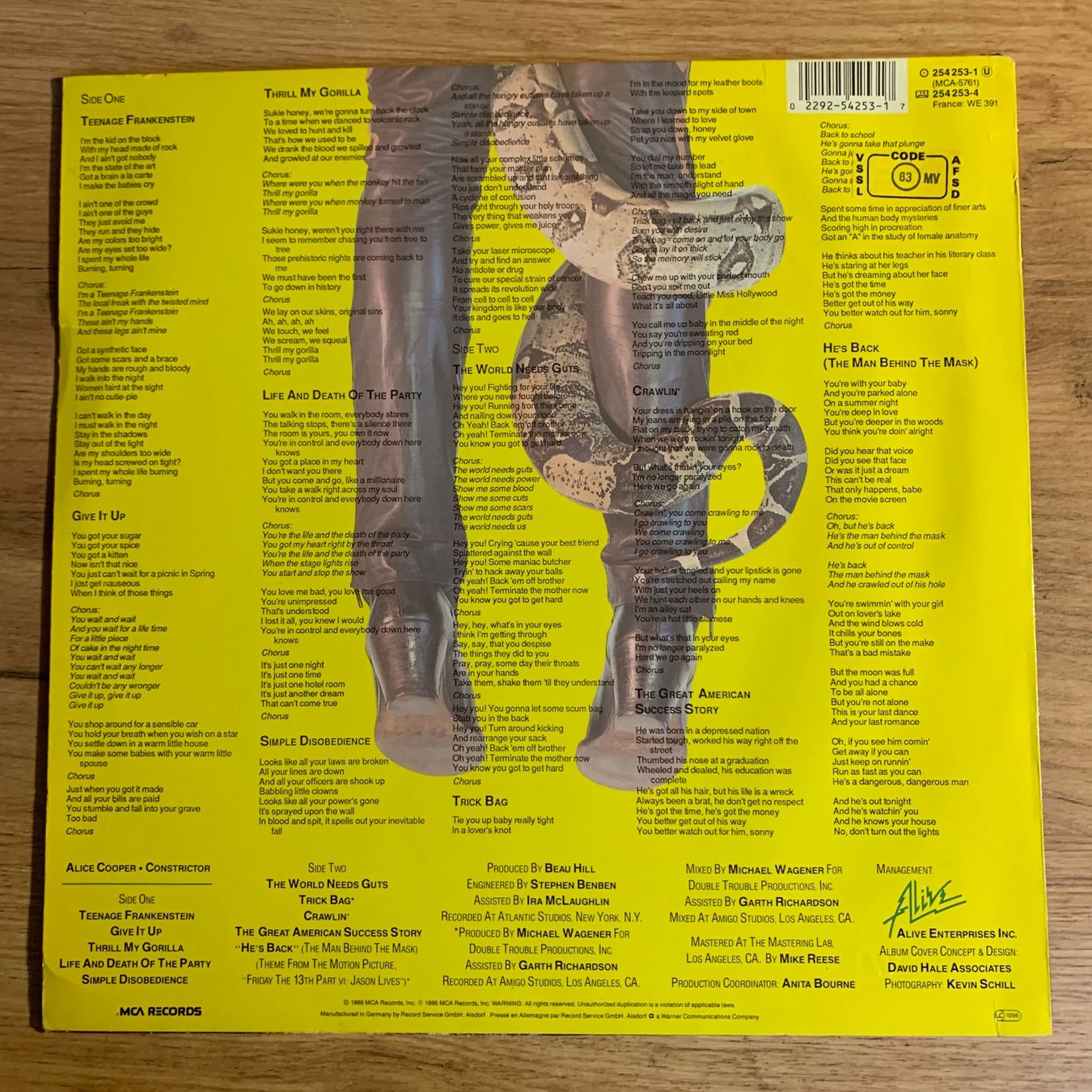 Dischi in vinile: ALICE COOPER - CONSTRICTOR...OG GER 1986...VG+/VG – Usato da Gals venduto da Diskopat 1