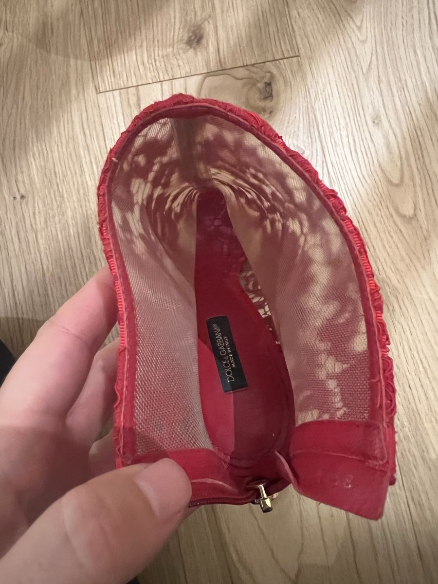 Dolce & Gabbana Scarpe da donna: Bottines Dolce&Gabbana dentelle rouge 38 – Usato da Lutry venduto da roxypoxy 3