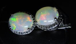 Vornehme Silber 925 Ohrringe mit äthiopischem Opal