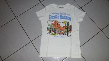 Damen-T-Shirt weiss m. Aufdruck / PULL&BEAR / XS