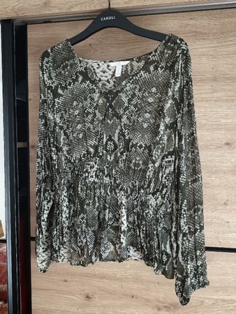 Damen Bluse H&M Schlangenmuster grün Grösse 40