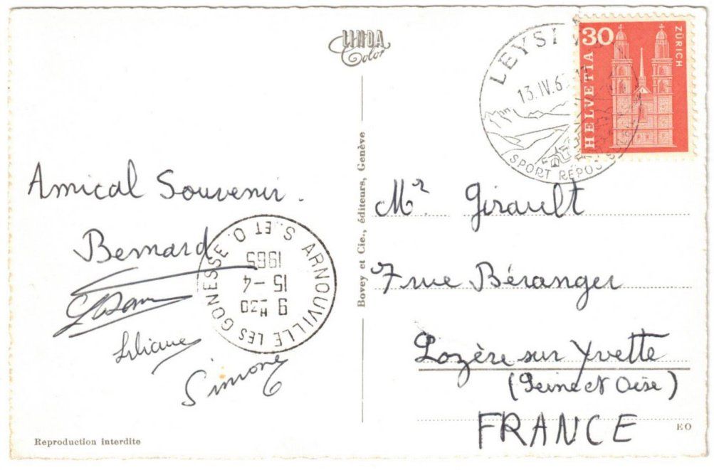 Cartoline postali: Leysin Berneuse mit Skilift Aï-Berneuse – Usato da Binningen venduto da Mountainrider 1