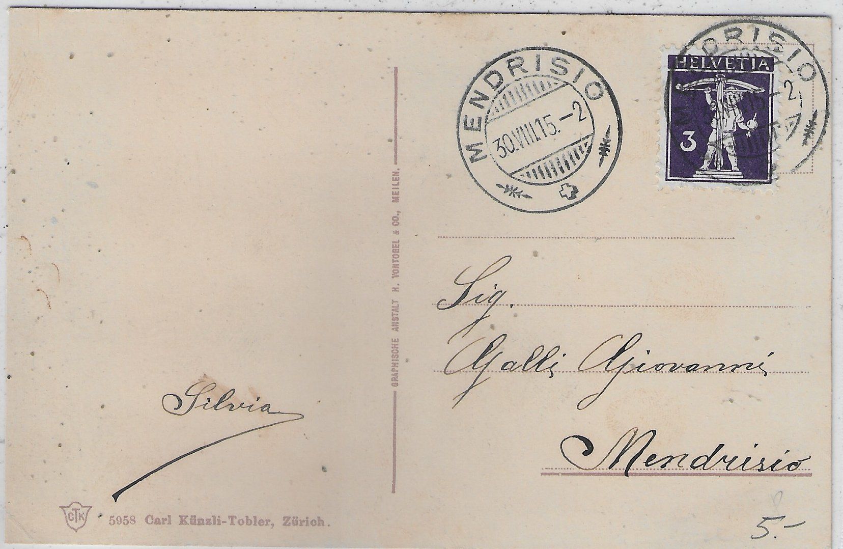 Cartoline postali: Armee Suisse - Colonel Audeoud commandant du Ir corps – Usato da Ettingen venduto da Kartenplanet 1