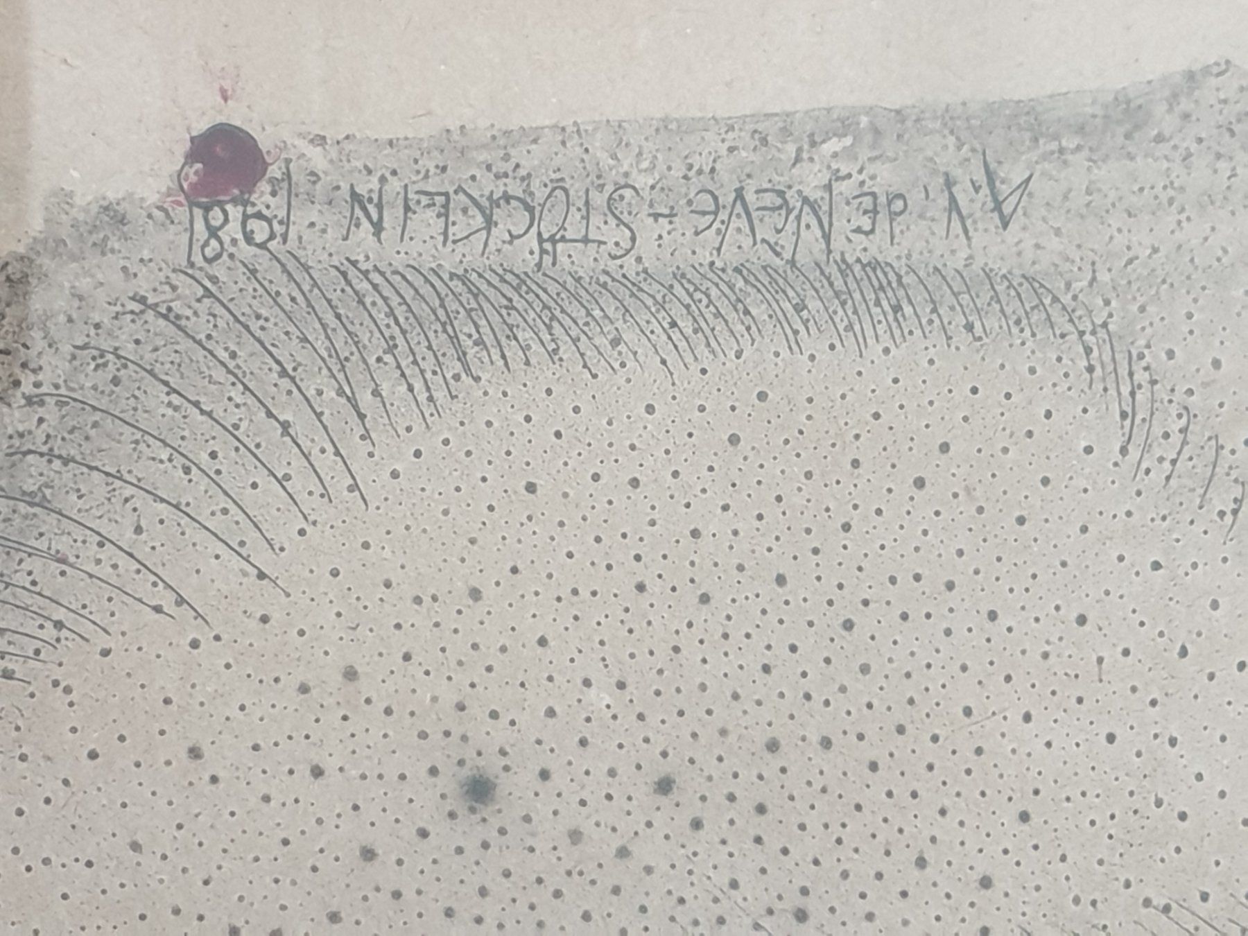 Dipinti: Bild gerahmt Abstrakte Kunst 44x56cm, 1981 – Usato da Rebstein venduto da AntikesundKrempel 5