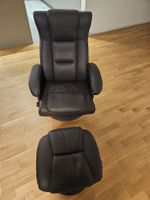 Gemütlicher Leder Drehsessel mit Hocker,  top Zustand