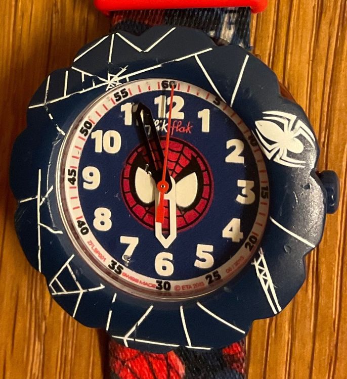 Montre flik flak spiderman hot sale