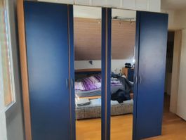 ***KLEIDERSCHRANK*** 5türig/25jährig in blau-buche