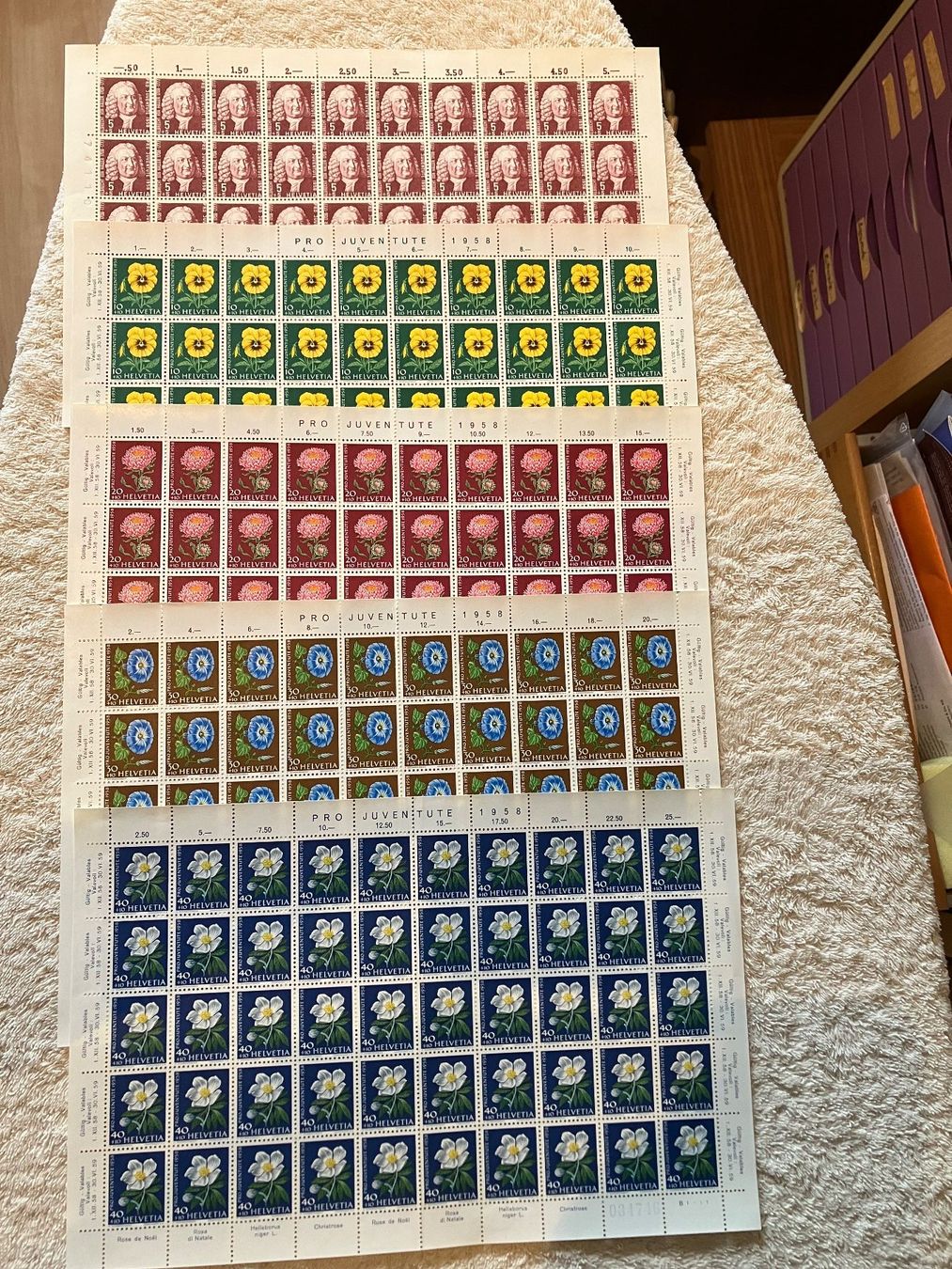 Tutti i francobolli: Bogensatz Pro Juventue 1958 ** postfrisch – Usato da Baar venduto da Ramona10