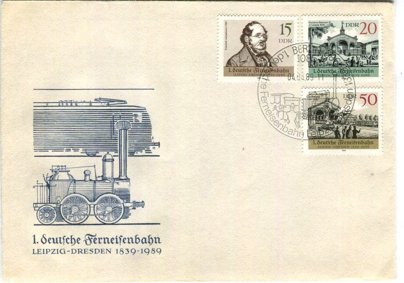 Alle Briefmarken: Ersttagsbrief "Lokomotiven". DDR. – Gebraucht aus Basel von Butsch5