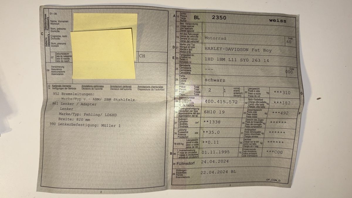 Harley-Davidson Chopper: Harley-Davidson Fat Boy Motorrad schwarz 1995 – Usato da Schönenbuch venduto da hug_f2ny 8