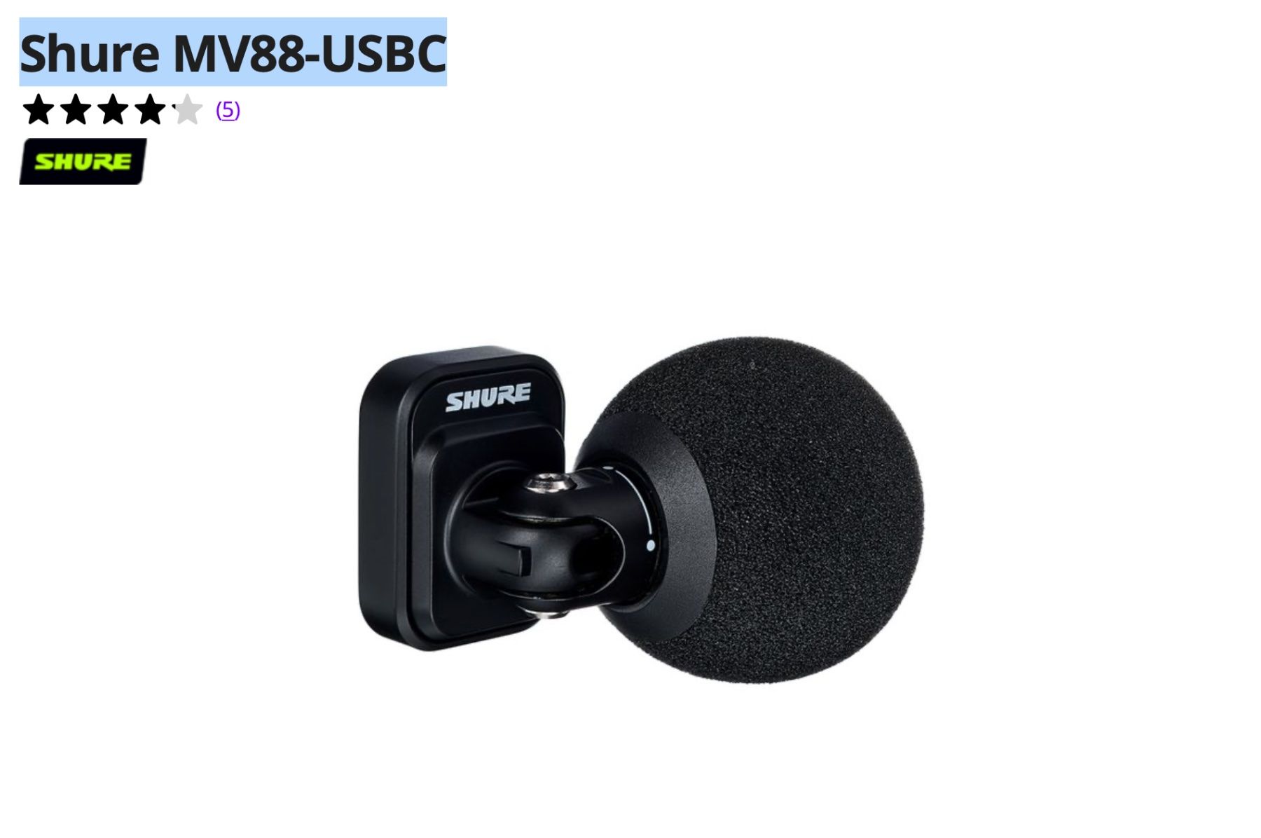Microphones: Shure MV88 USB-C – Neuf (Voir description) à Grosshöchstetten par Muvako