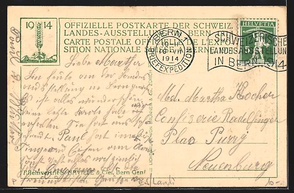 Cartoline postali: Bern, Schweizerische Landes-Ausstellung  – Usato da Berlin venduto da bartko-reher 1