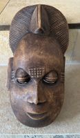 🟢 Masque Africain en bois sculpté /Afrikanische Holzmaske