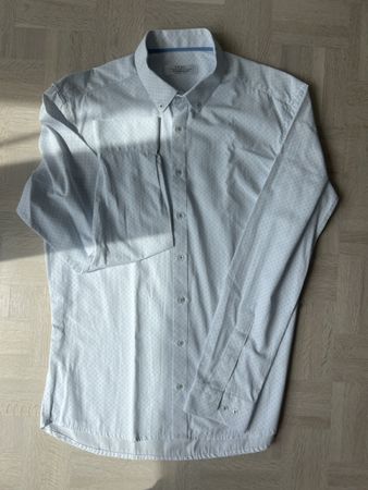 Herren Hemd PRINT Slim Fit weiss/blau Grösse L neu
