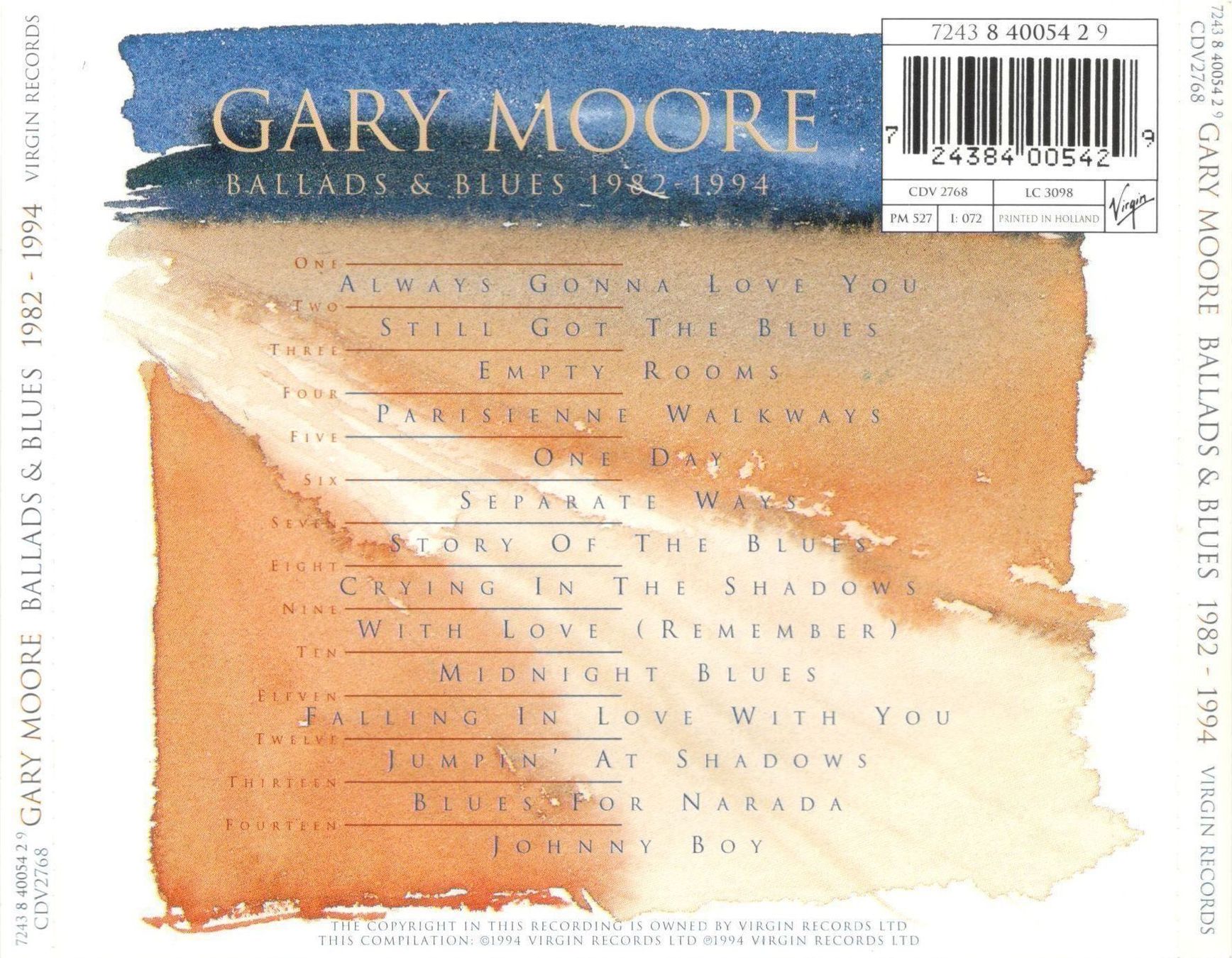 CD: Gary Moore CD Ballads Blues 1982 - 1994 – Usato da St. Margarethen TG venduto da ursk10 1
