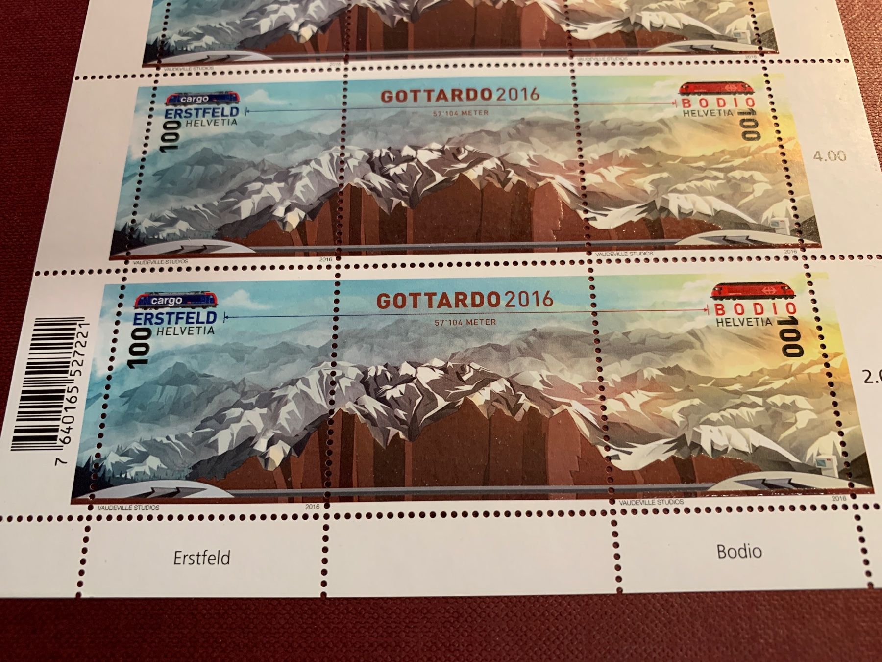 Tutti i francobolli: Gotthard 2016 Sondermarken-Set, ungestempelt – Nuovo (secondo la descrizione) da Ibach venduto da lisch3 1